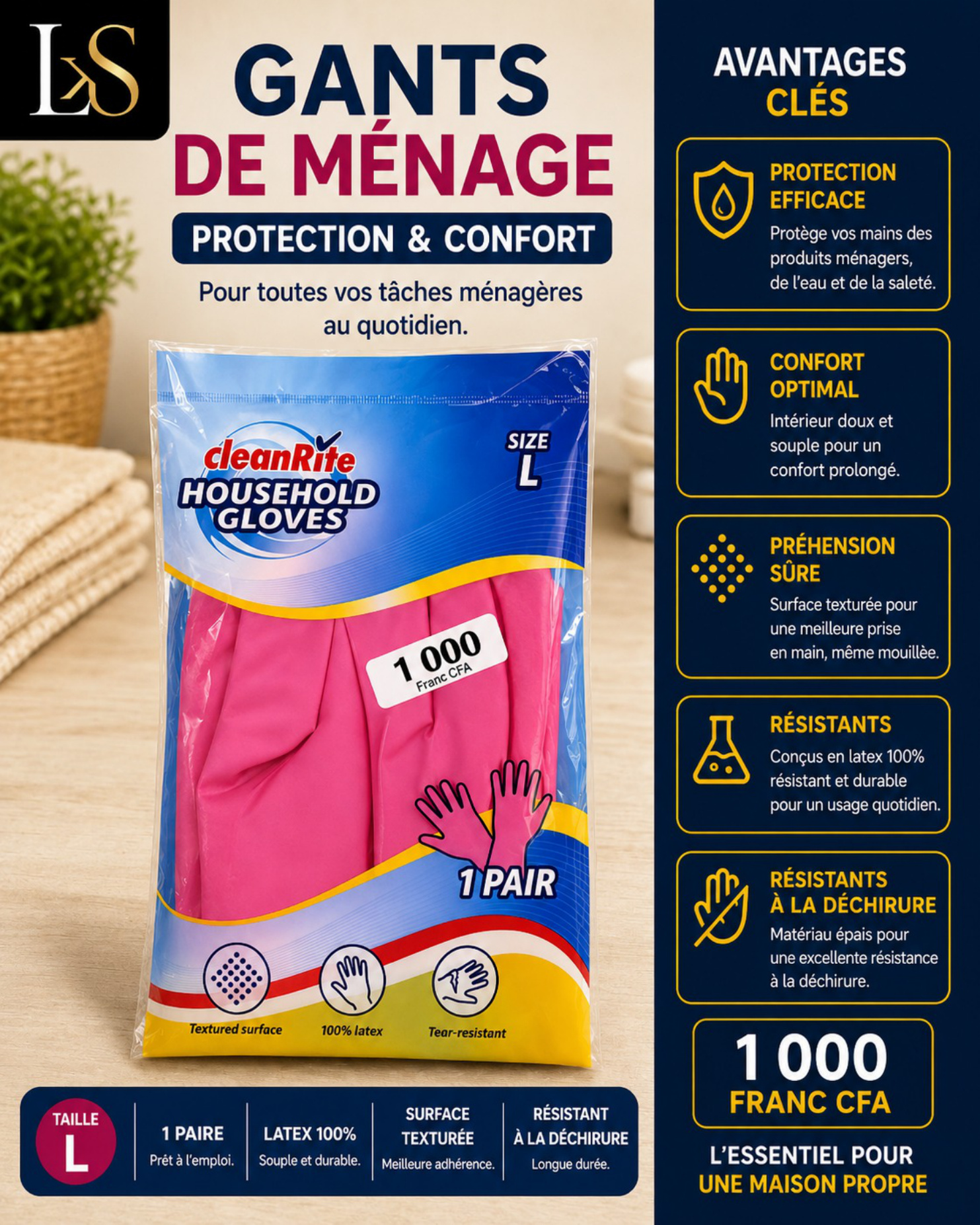 Gants de ménage CleanRite