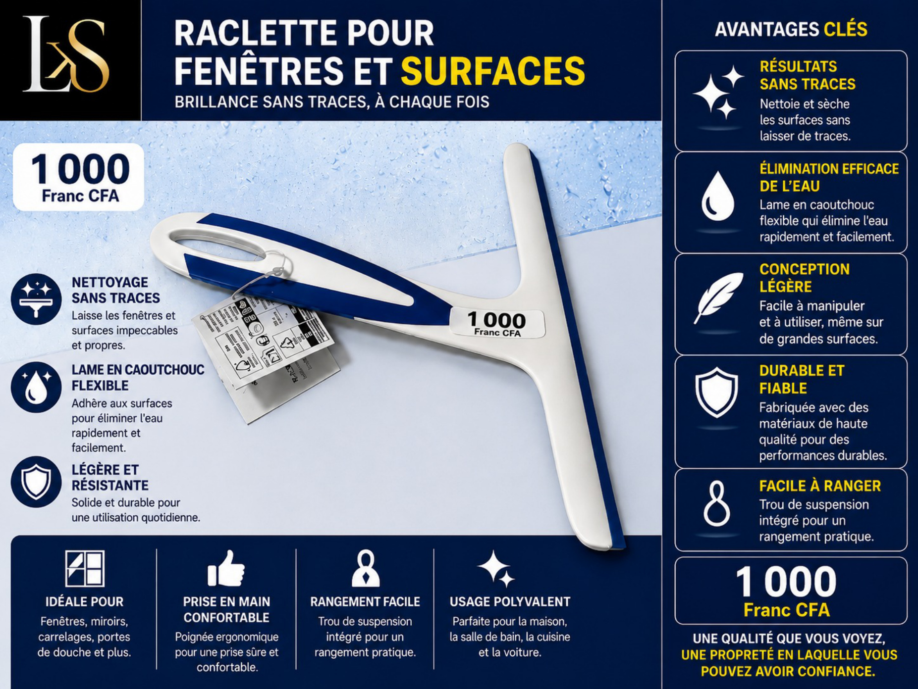 Raclette fenêtres et surfaces