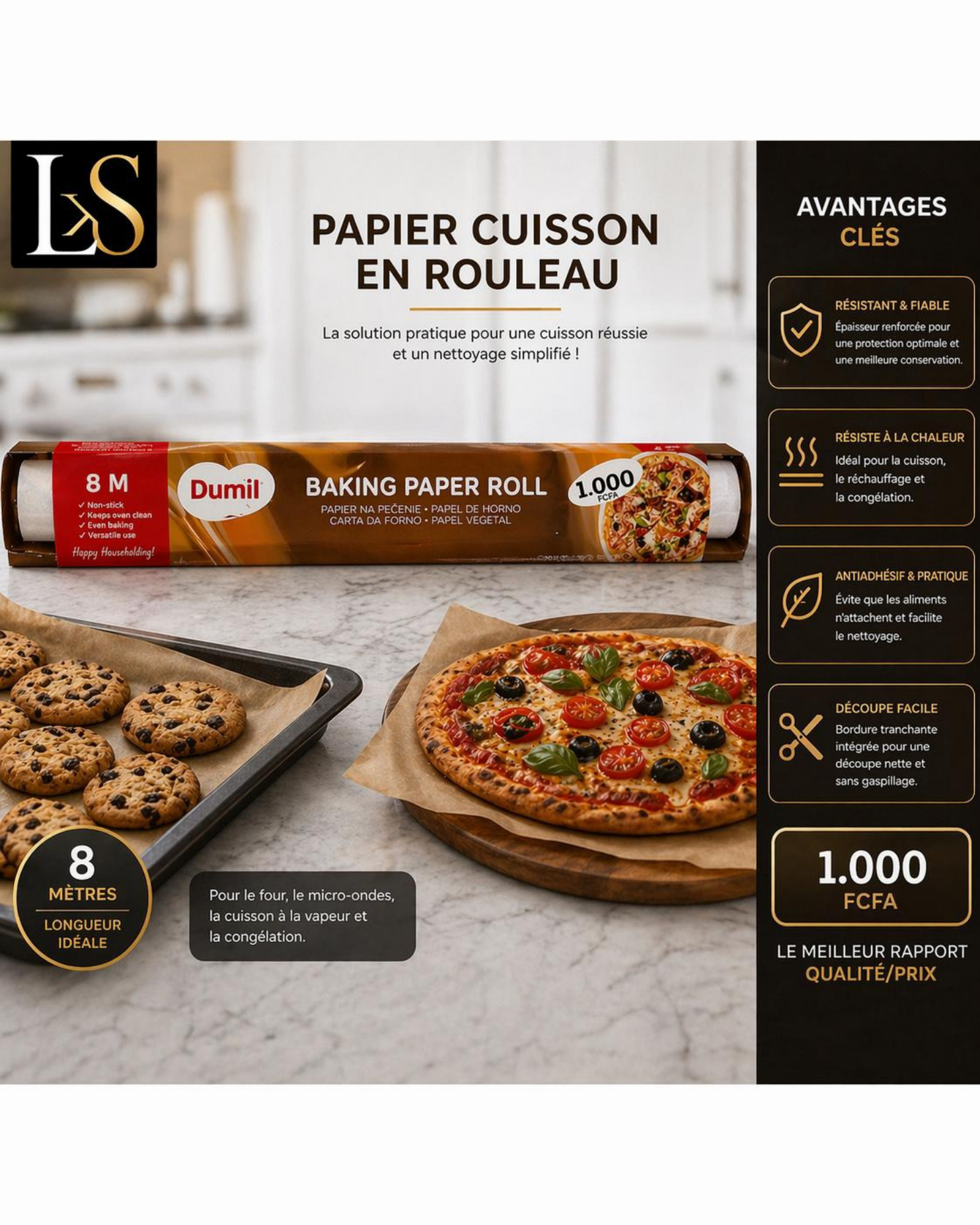Papier cuisson en rouleau
