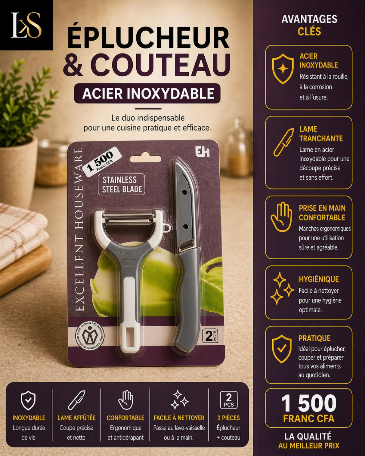 Éplucheur & couteau